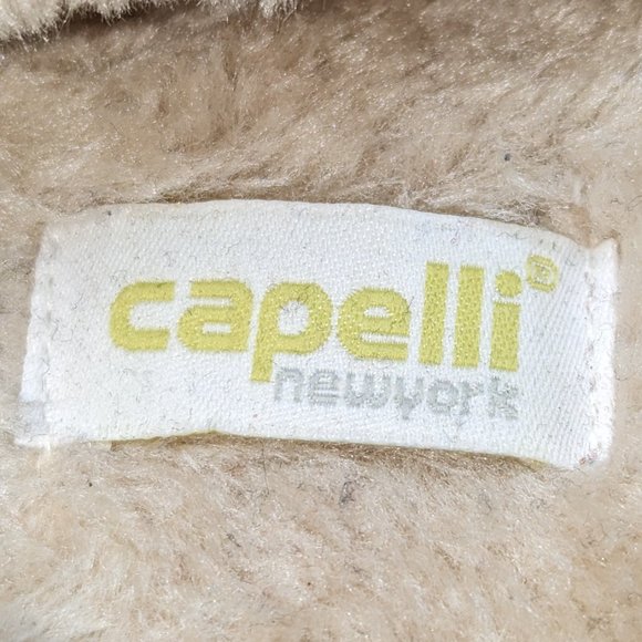 Women's Capelli of New York Fuzzy Polka Dot Pull-On Slippers Gold Tie Sz 8/9 - Picture 7 of 7